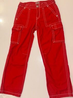 True Religion Red Military Cargo Big T Pants - Size Women’s 28